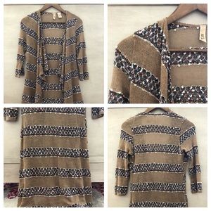 BKE small Stripped Brown Long sleeve cardigan